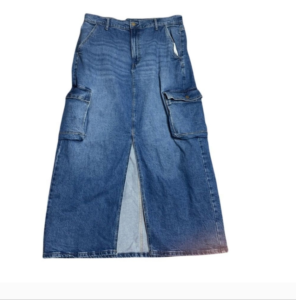 Ana Denim Cargo Maxi Skirt